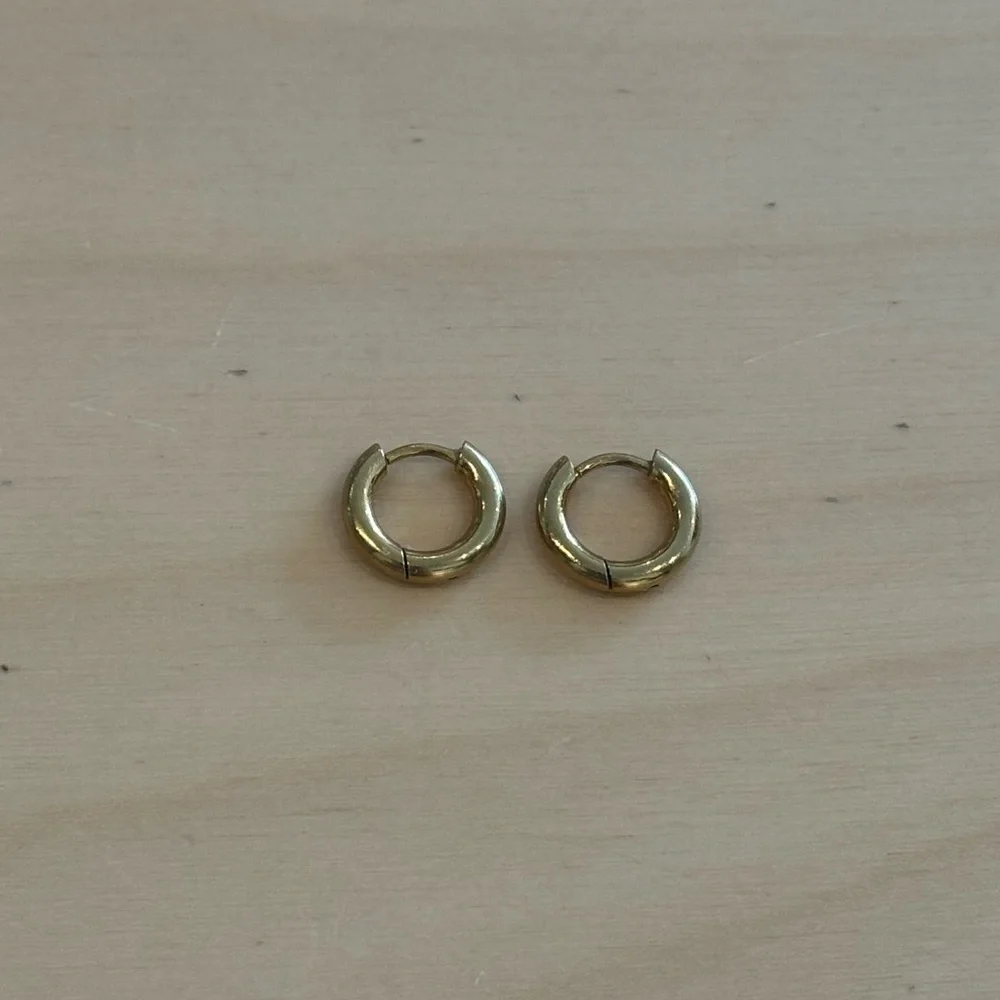 Gold Filled Waterproof Hoop Earrings No Tarnish NWOT